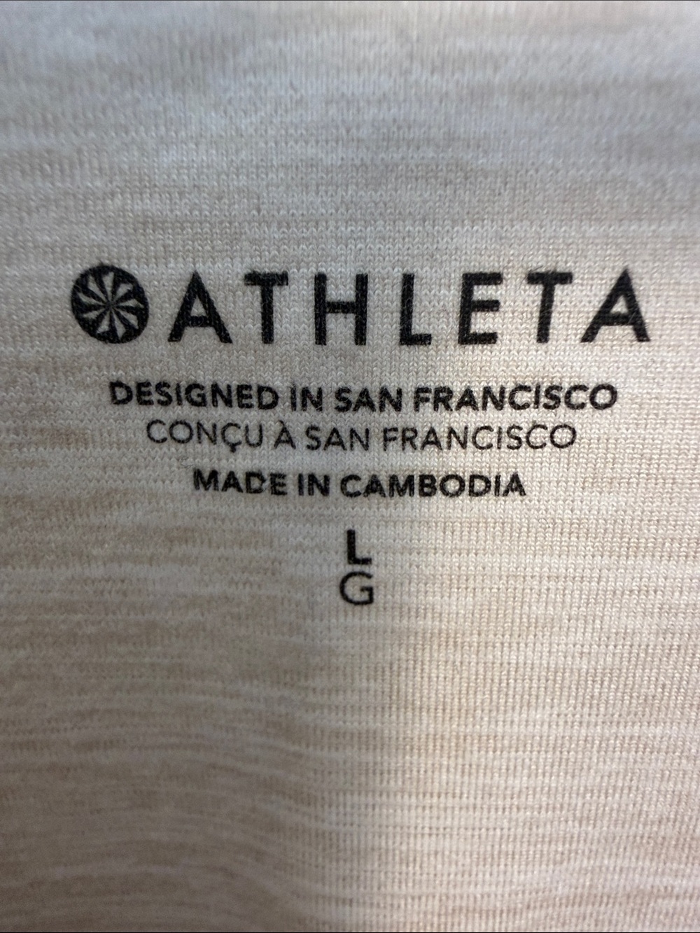 Athleta Softluxe Scoop Neck Long Sleeve Top in Cream Heather NWT Size L - Picture 3 of 6
